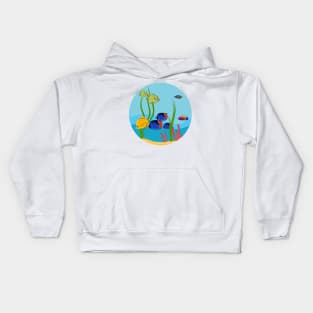 Colorful tropical fish. Marine residents Kids Hoodie